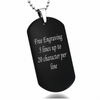 Personalized High Polish Black Tungsten Carbide Dog Tag pendant