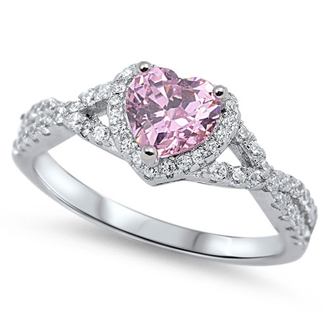 Handmade Lab Pink Diamond Jewelry set 925 Sterling Silver Wedding