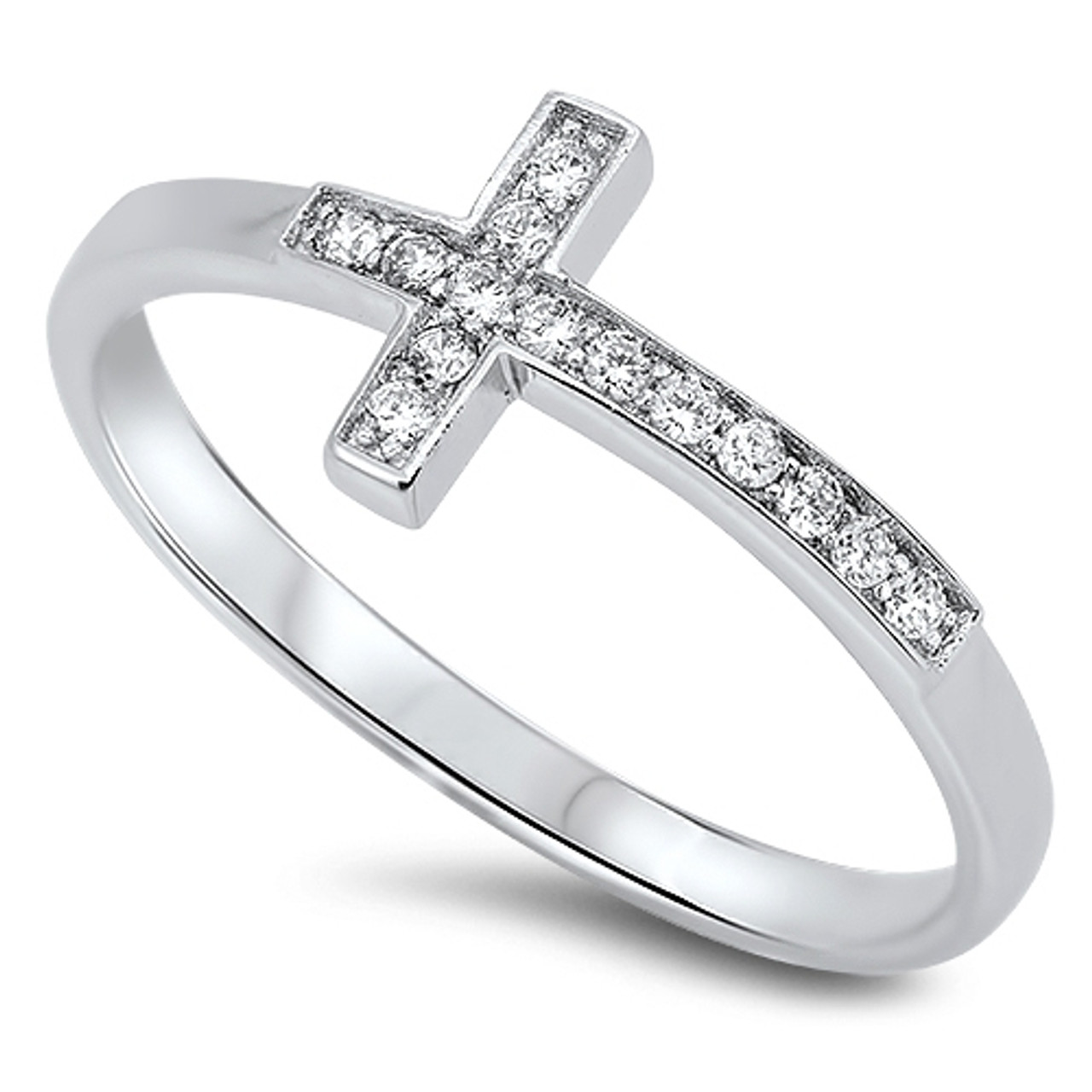 Quality Personalized .925 Sterling Silver Cross Ring