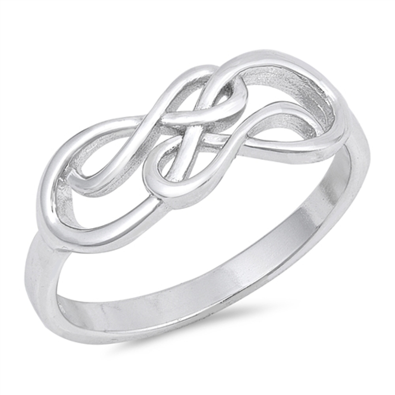 Custom 925 Sterling Silver Double Infinity Ring For Women