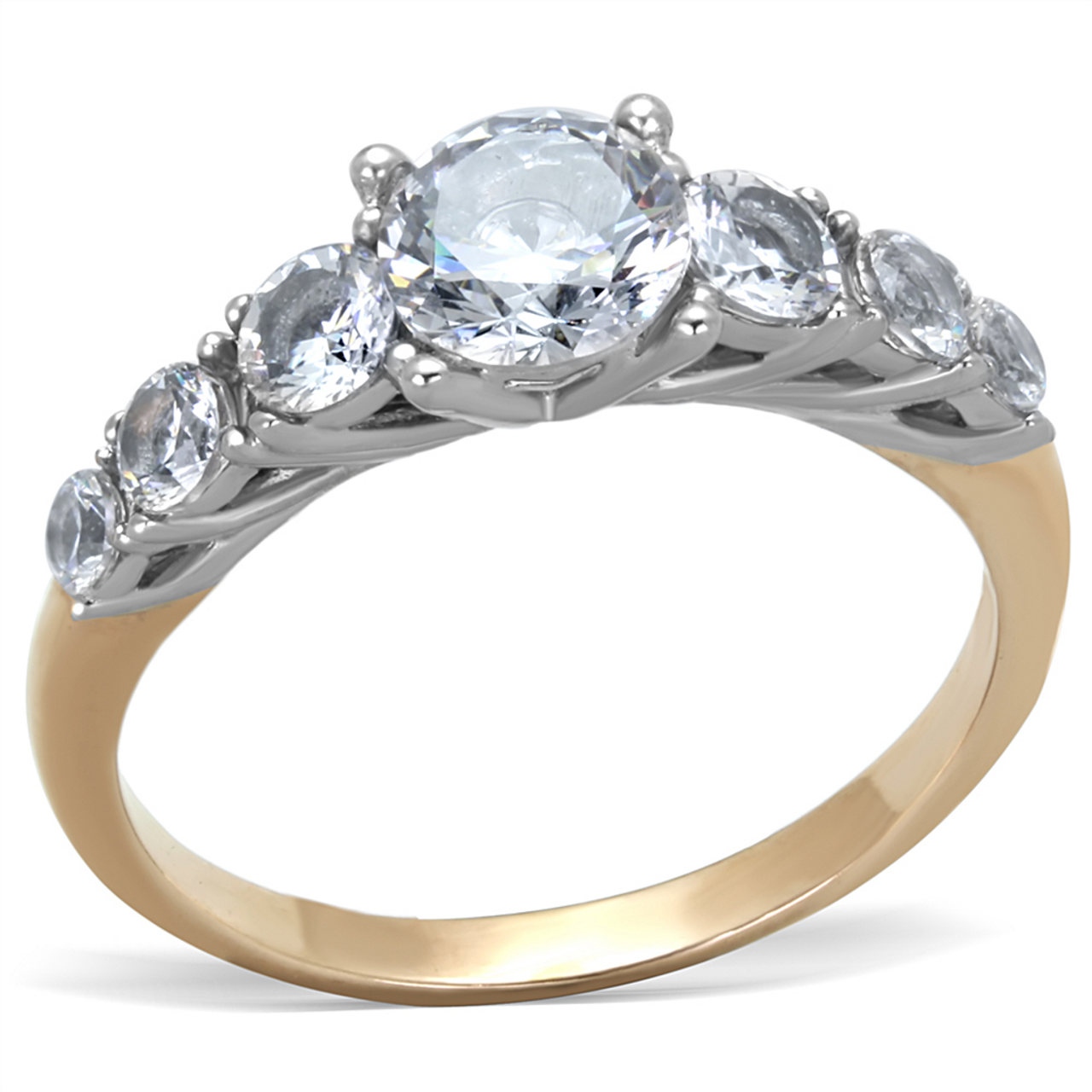 2 Wedding Rings Engangement Stainless Steel Bi-Color Silver Gold & Engraving 