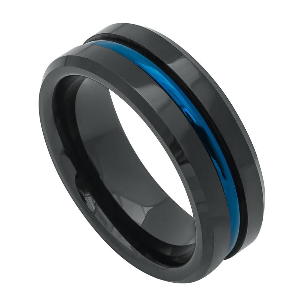 black ring engraved