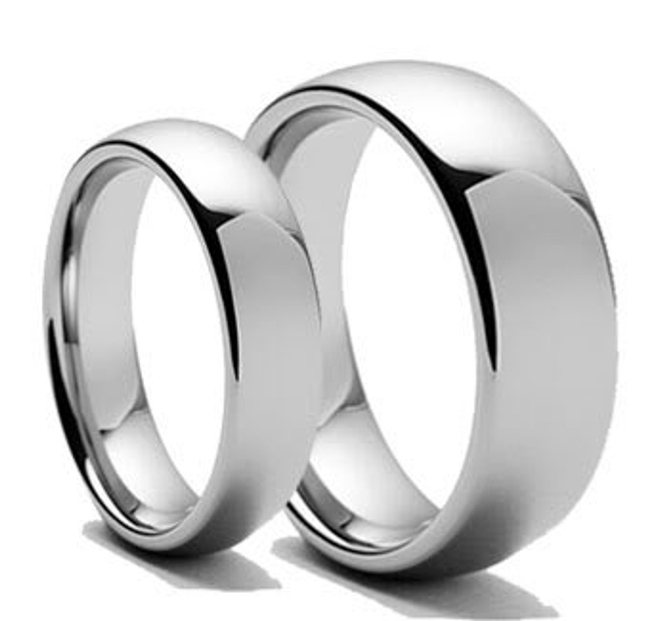 Personalized His Tungsten Carbide Polished Shiny Ring Her Ring