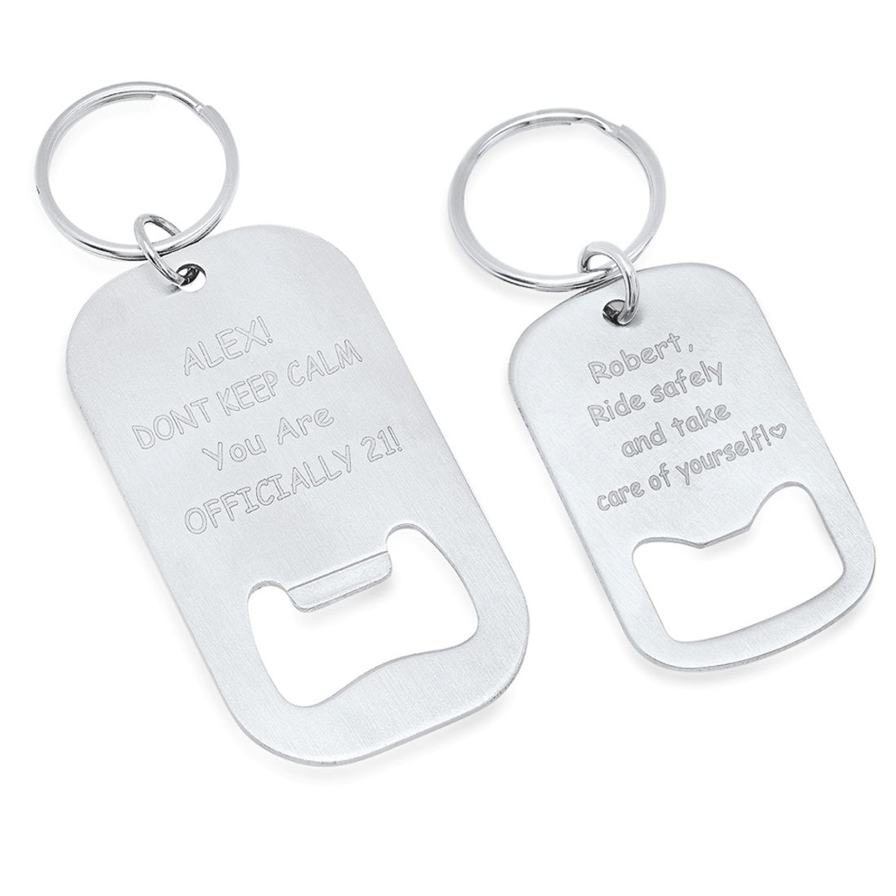 engraved bottle opener keychain