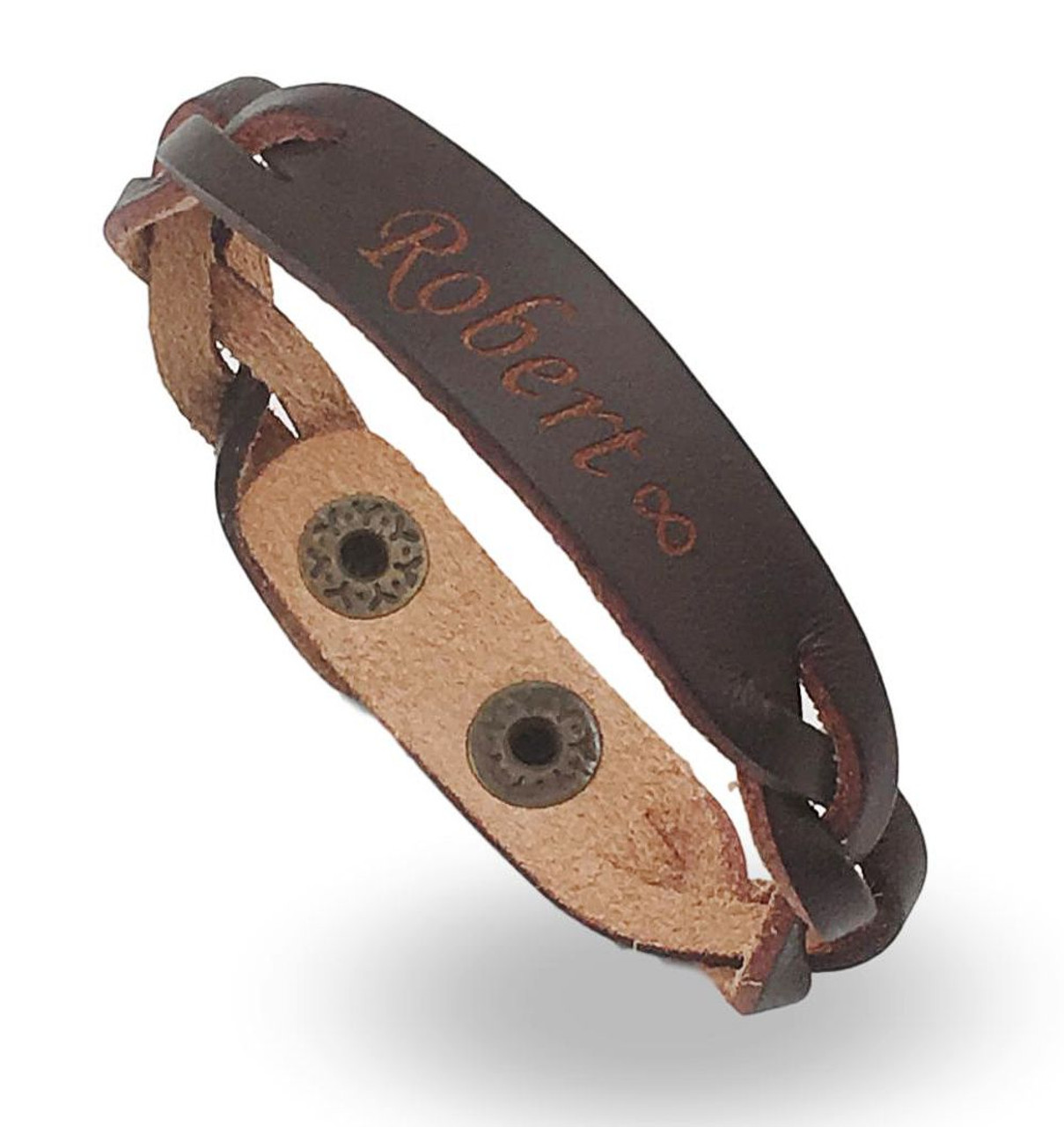 engraved leather bracelets