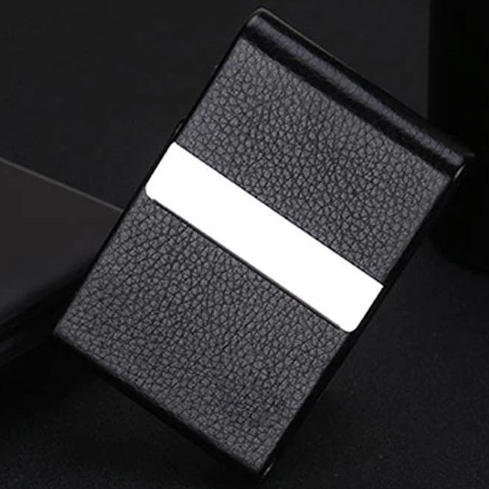 Leatherette & Stainless Steel Cigarette Case/ Card Holder