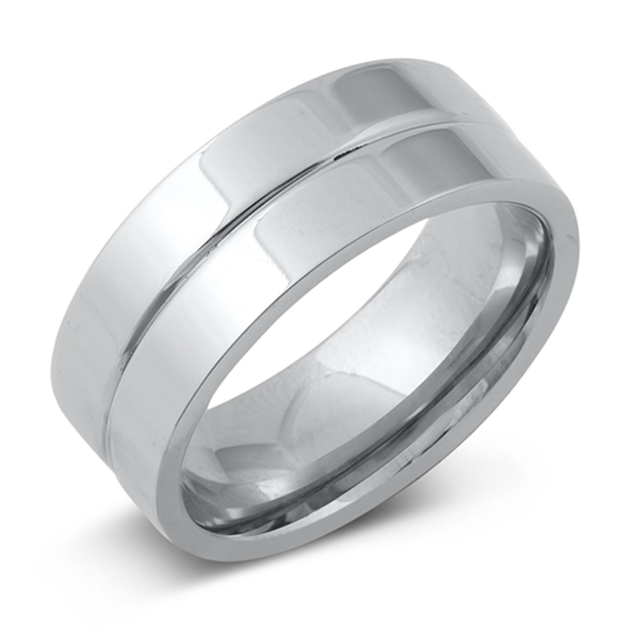 Personalized Stainless Steel 8mm Band Ring - ForeverGifts.com