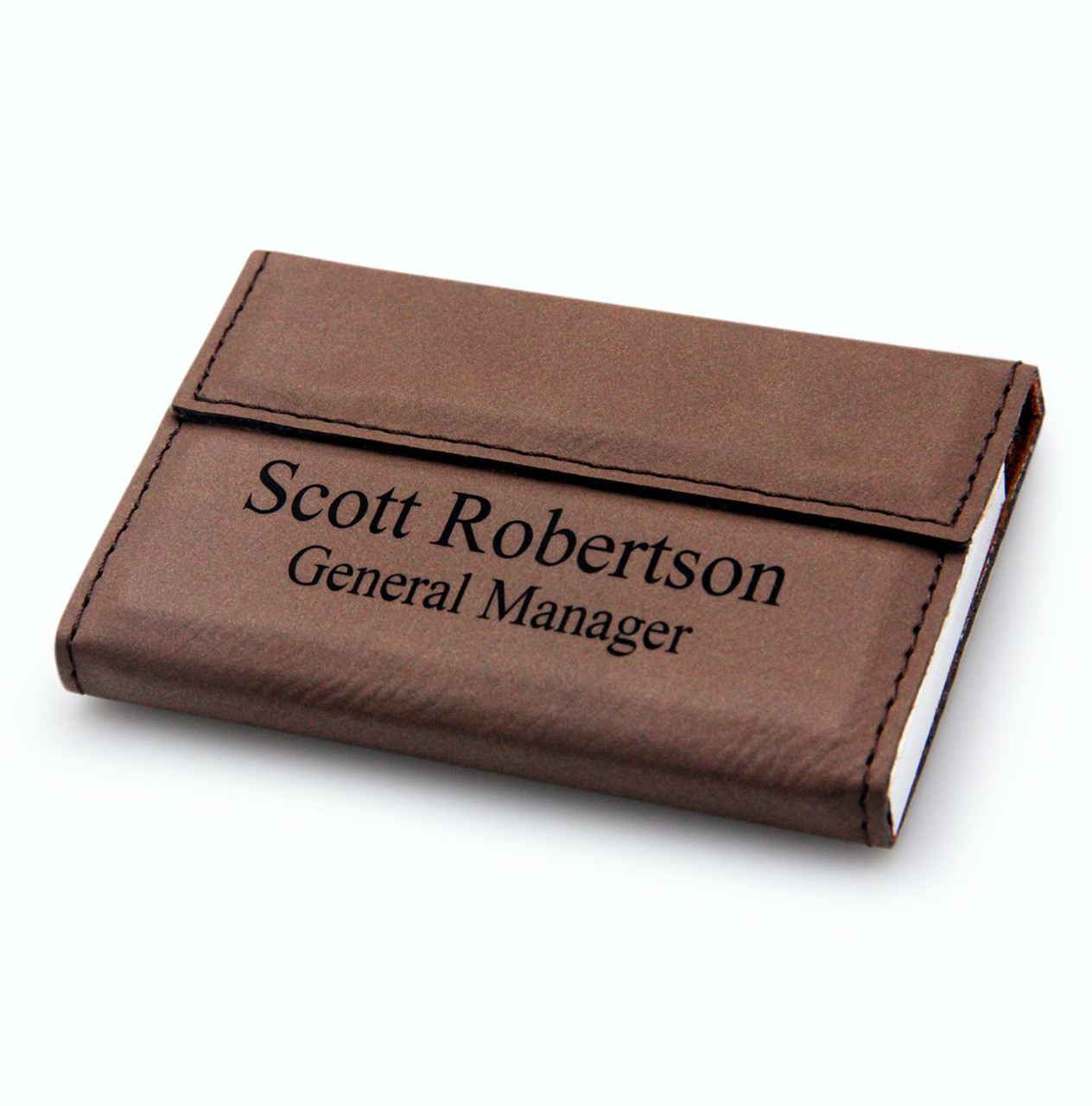 personalized leather business card holder