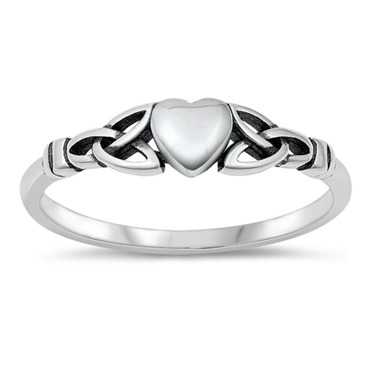 Personalized 925 Sterling Silver Celtic Heart Ring - ForeverGifts.com