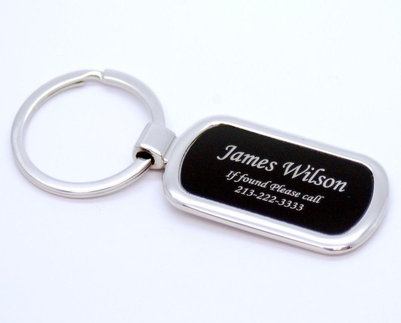 Custom Key Chain 4-8 Characters / Brown and Nickel by Groovy Guy Gifts