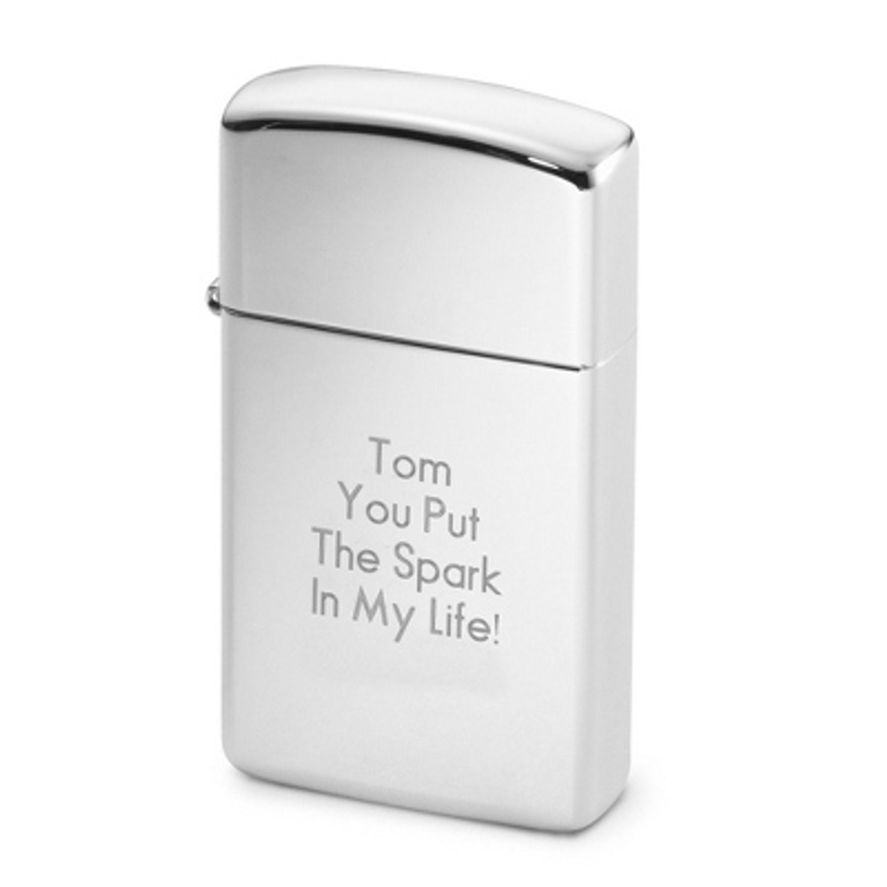 Personalized Slim High Polish Chrome Zippo Lighter - ForeverGifts.com