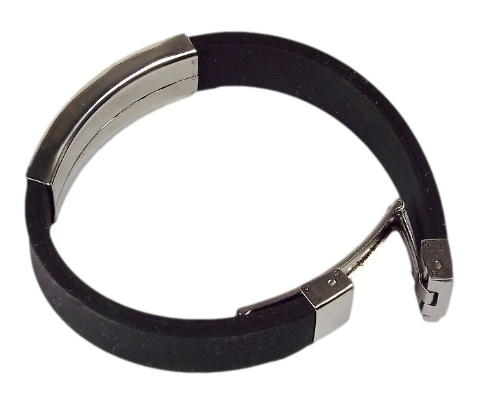 Personalized Jewelry Stainless Steel with Rubber ID Bracelet