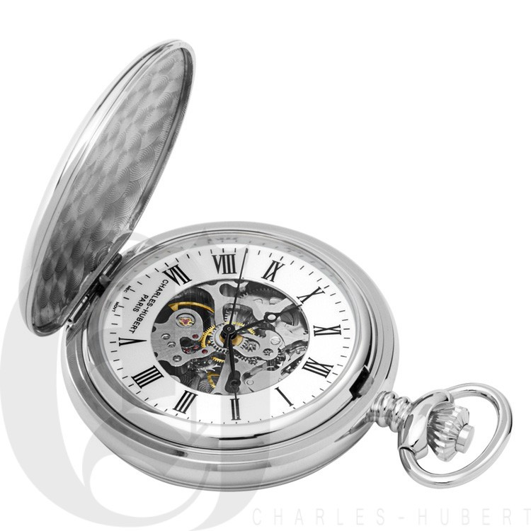 Polished Finish Double Hunter Case Mechanical Pocket Watch by Charles