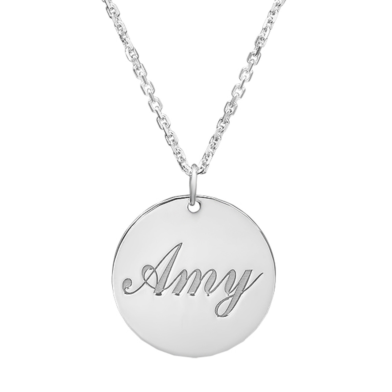 Buy Personalized Sterling Silver Round Pendant Necklace Gift Item