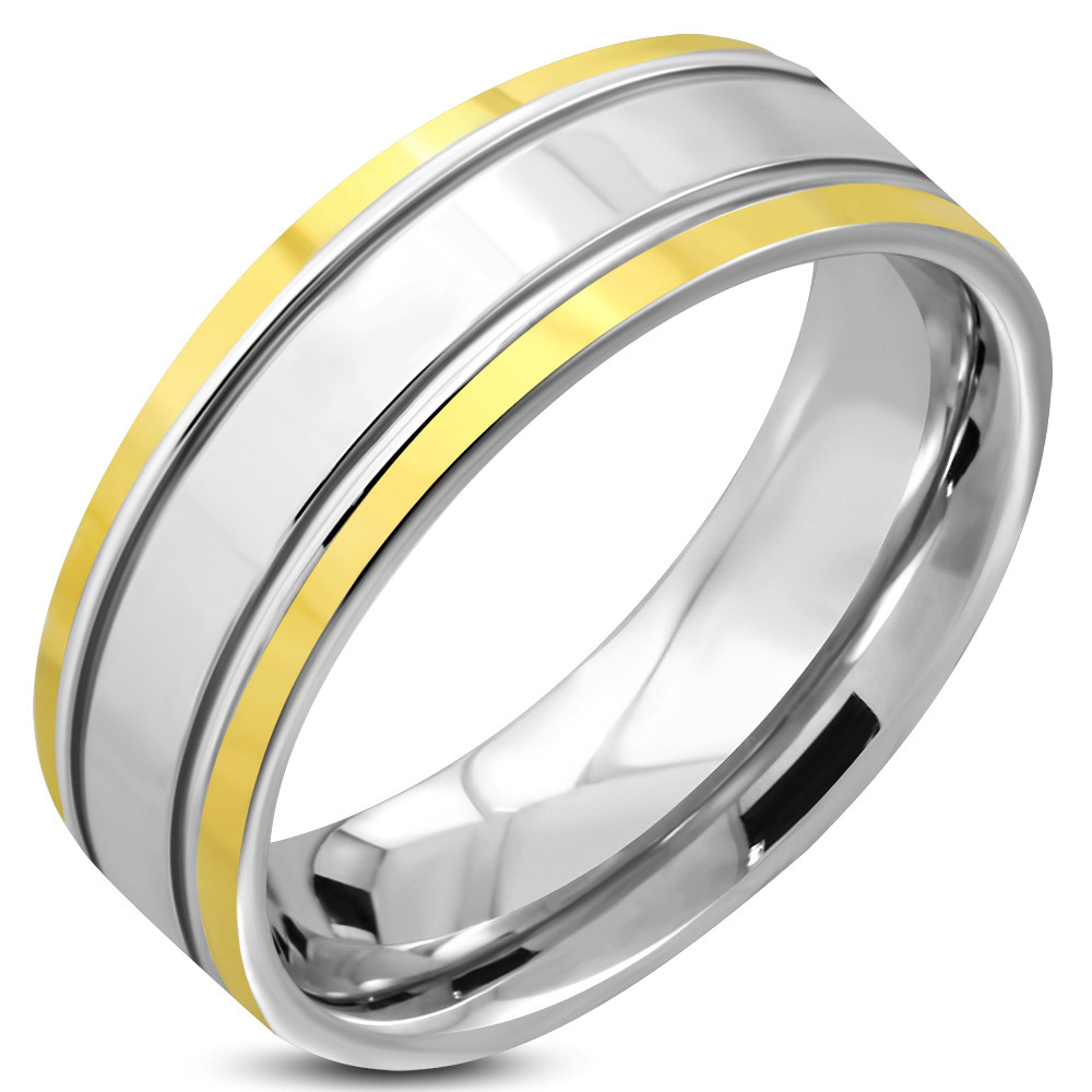 7mm Stainless Steel 2tone Comfort Fit Band Ring