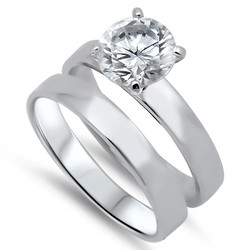 Sterling Silver Wedding Ring Sets