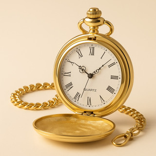 Vintage Roman Numeral Quartz Pocket Watch WORKING Antique Pocket Watch Roman Number Handwind Mechanical  main image 2