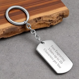 Stainless Steel Dog Tag Keychain - Personalized keychain