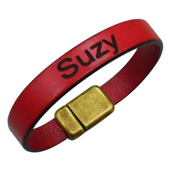 Believe Genuine Leather ID Bracelet - Couple's Brown Cuff Bangle For Women & Men, Simple Fashion Wristband - View #2