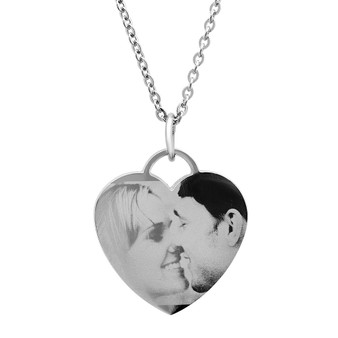 Personalized Stainless Steel Heart Photo Pendant