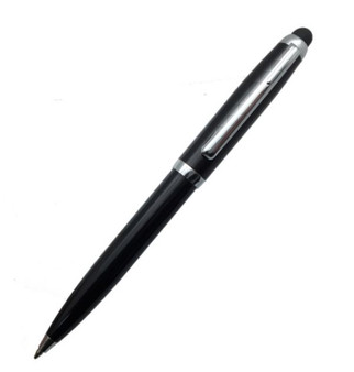 Personalized Black with Chrome Stylus Ballpoint Pen