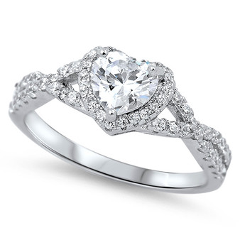 Sterling Silver With Cubic Zirconia Promise Ring - ForeverGifts.com