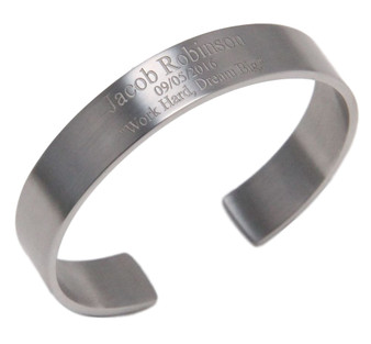 Personalized Stainless Steel Cuff Bracelet for Men