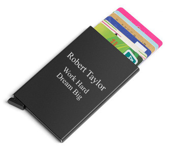 Personalized RFID Blocking Automatic Credit Card Holder 