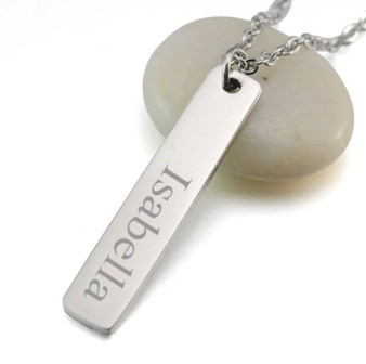  Quality Stainless Steel Vertical Name Bar Pendant