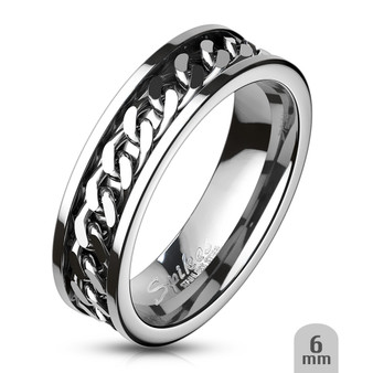 Personalized Quality Stainless Steel  Spinning Chain Ring