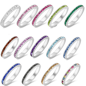 Quality Sterling Silver 3mm Eternity Ring with CZ