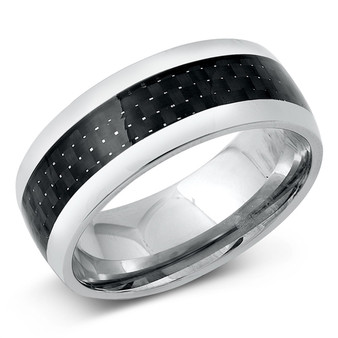  Personalized Stainless Steel 8mm Two-Tone Ring