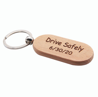 Engraved wood keychain