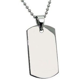 Stainless Steel Dog tag with 30" bead chain