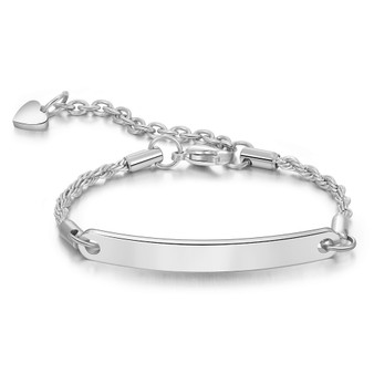 Personalized Quality Stainless Steel Beaded ID Bracelet - ForeverGifts.com
