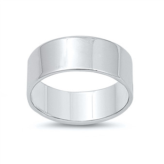 Personalized 8mm .925 Sterling Silver Flat Band Ring