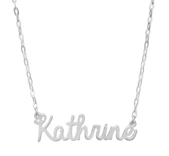  Personalized Sterling Silver Cursive Name Necklace 