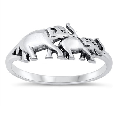 12mm Personalized 925 Genuine Sterling Silver Elephant Ring