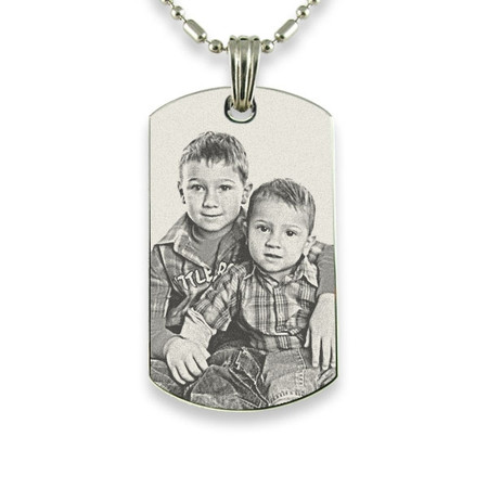 Personalized Stainless Steel Photo Dog Tag Pendant