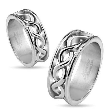 Personalized Stainless Steel Infinity Symbols Wrapped Ring