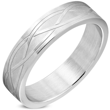 6mm Stainless Steel Matte Finished Celtic infinity Ring