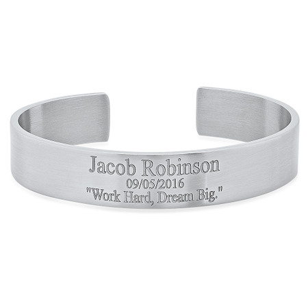 Personalized Stainless Steel Cuff Bracelet for Men