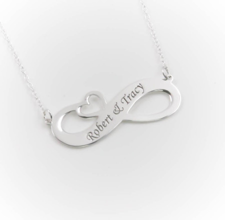 Personalized Sterling Silver Infinity Pendant 