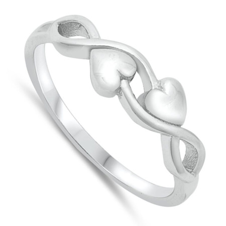 Infinity Heart Contemporary Ring in Sterling Silver | Gold Boutique