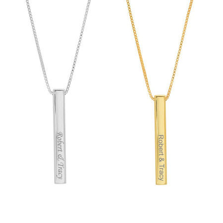 14k Solid Gold and Diamond Custom Bar Necklace | Personalized Necklaces for  Women in 14k Gold – Gelin Diamond