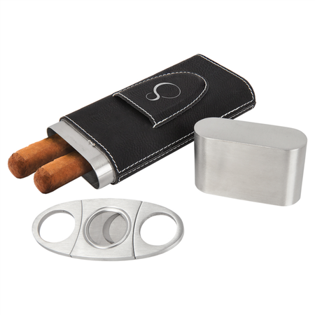 Personalized Leatherette Cigar Case with Cutter 7 Colors - ForeverGifts.com