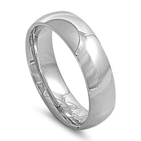 Personalized 7mm Stainless Steel Comfort Fit Band Ring