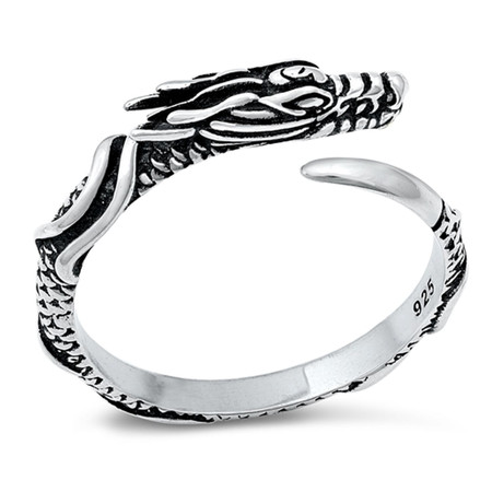 Sterling Silver Dragon Ring