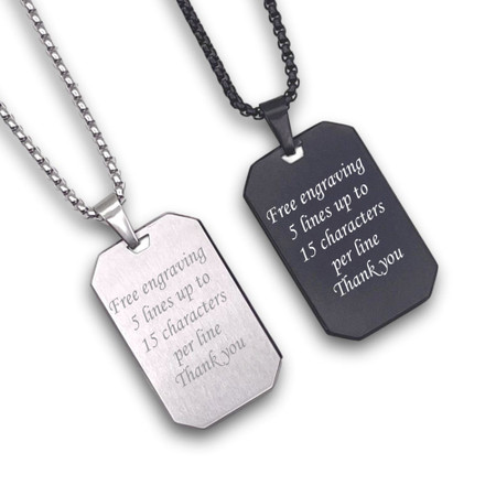 Personalized High Quality Brushed Stainless Steel Dog Tag Pendant