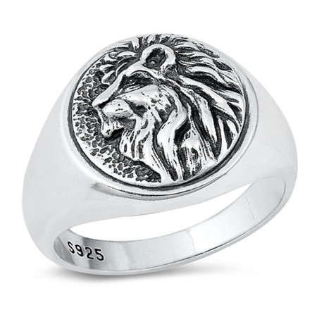 Personalized Signet Lion Ring